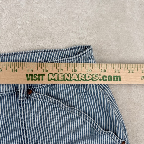 Lane Bryant Size 18 Blue White Striped Mid Rise Boyfriend Capri Pants Comfort - Picture 4 of 8